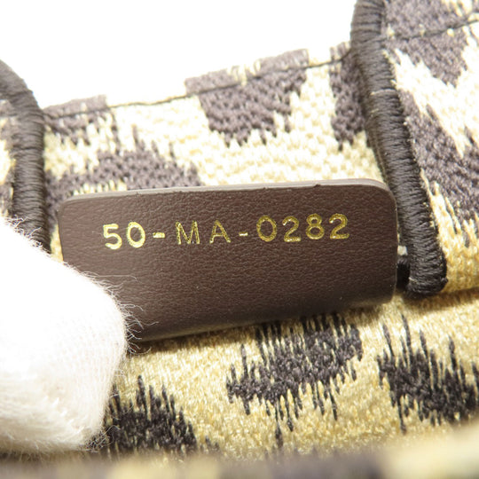 Christian Dior Handbag canvas Brown Book Tote Mini Leopard Pattern 2WAY