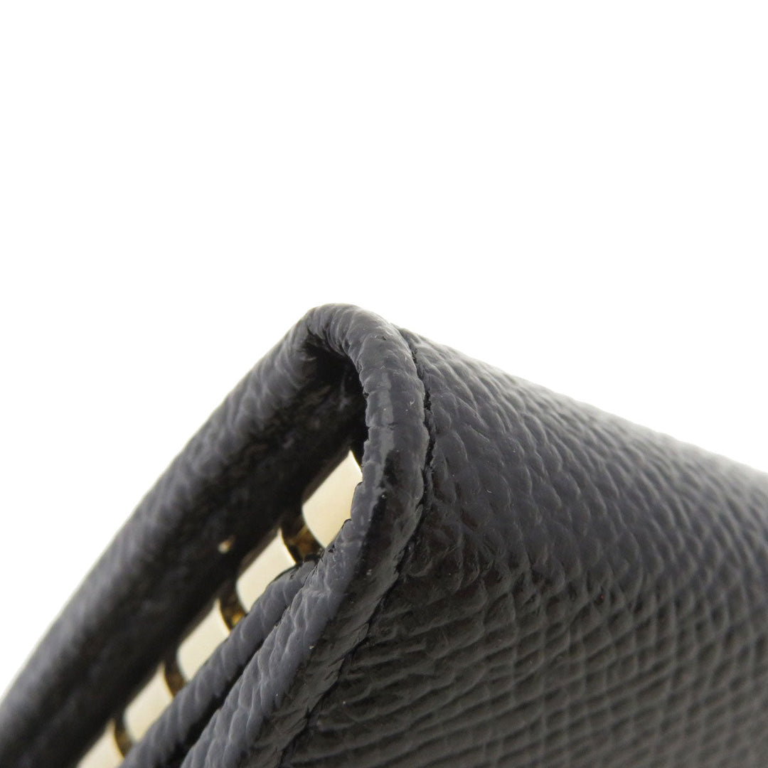 BVLGARI Key case Key holder  Calfskin black logoMetal