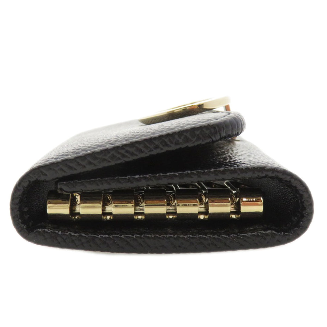 BVLGARI Key case Key holder  Calfskin black logoMetal