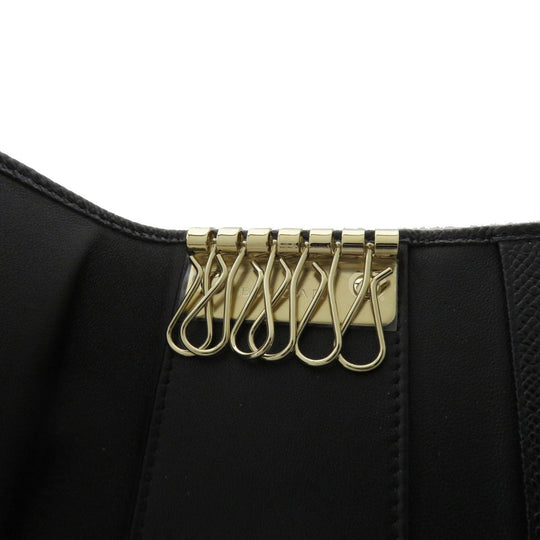 BVLGARI Key case Key holder  Calfskin black logoMetal
