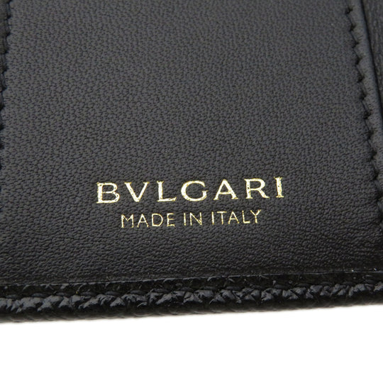 BVLGARI Key case Key holder  Calfskin black logoMetal