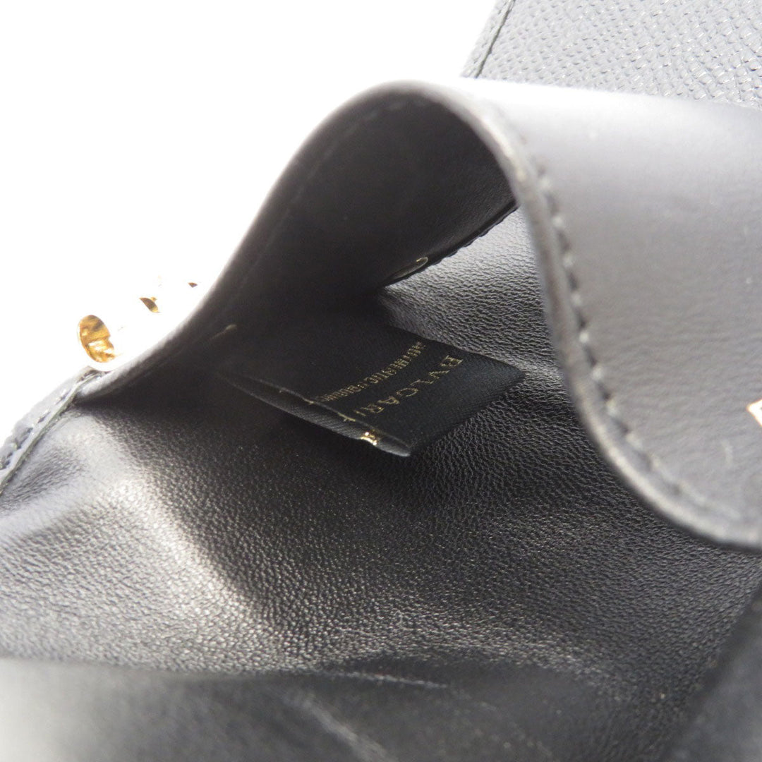 BVLGARI Key case Key holder  Calfskin black logoMetal