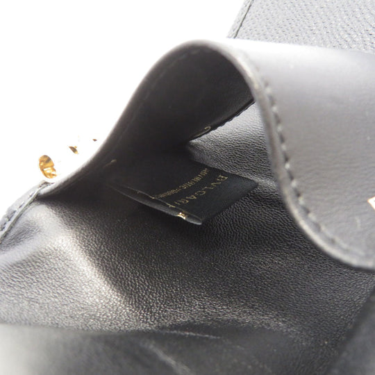 BVLGARI Key case Key holder  Calfskin black logoMetal