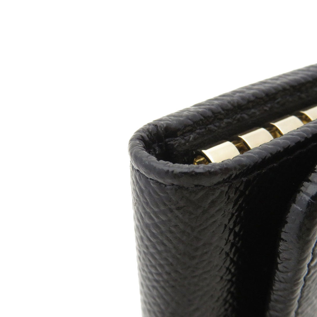 BVLGARI Key case Key holder  Calfskin black logoMetal