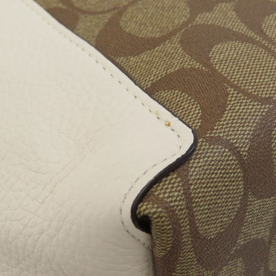 COACH Handbag C7261 PVC, Leather Brown Signature 2WAY Women Used Authentic