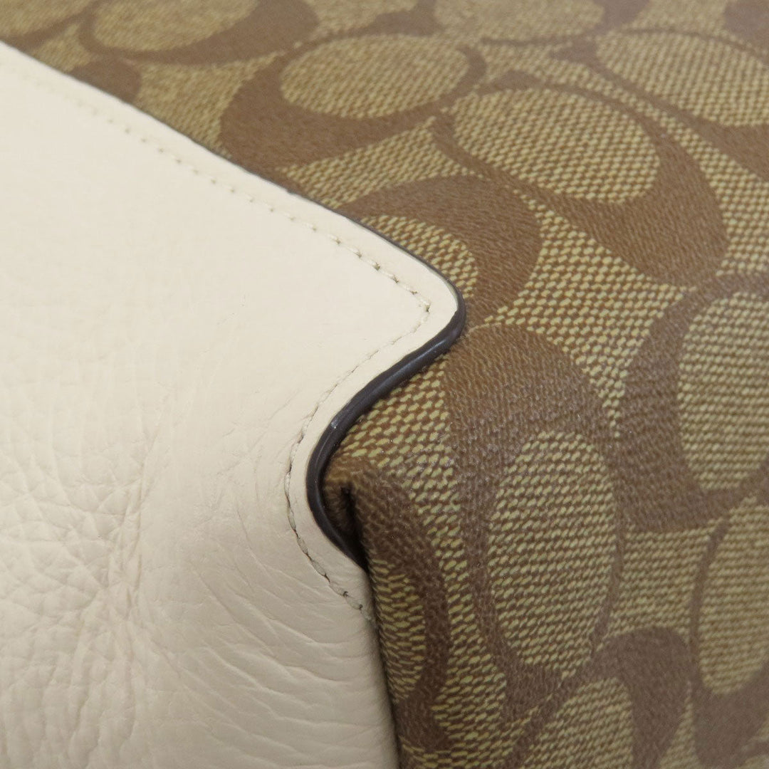 COACH Handbag C7261 PVC, Leather Brown Signature 2WAY Women Used Authentic