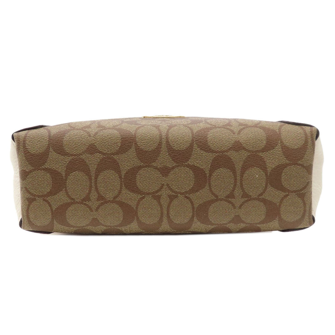 COACH Handbag C7261 PVC, Leather Brown Signature 2WAY Women Used Authentic