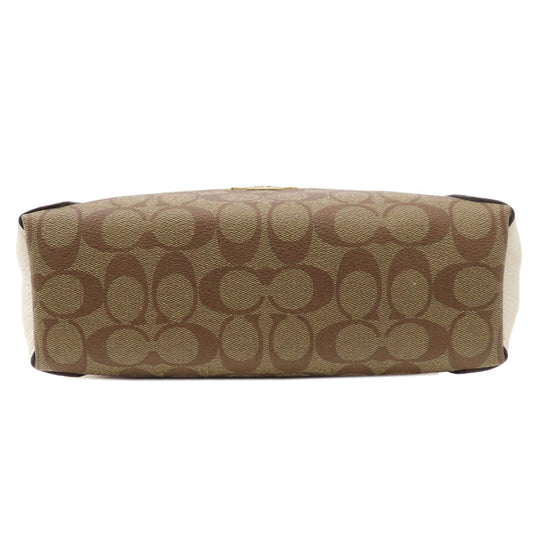 COACH Handbag C7261 PVC, Leather Brown Signature 2WAY Women Used Authentic