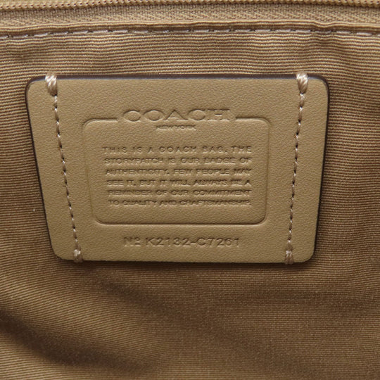 COACH Handbag C7261 PVC, Leather Brown Signature 2WAY Women Used Authentic