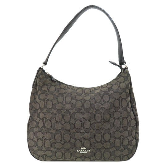 COACH Shoulder Bag F29959 canvas black one belt signature Women Used Authentic