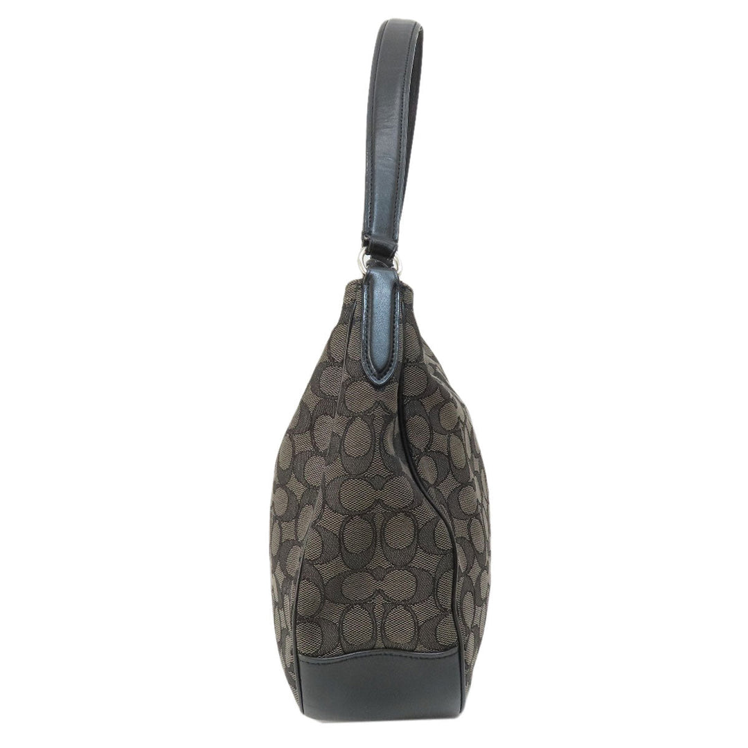 COACH Shoulder Bag F29959 canvas black one belt signature Women Used Authentic