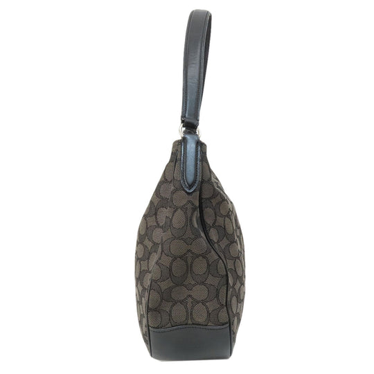 COACH Shoulder Bag F29959 canvas black one belt signature Women Used Authentic