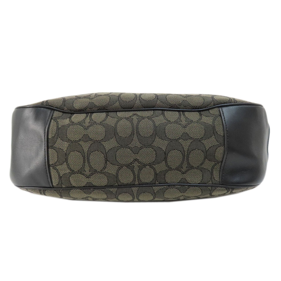 COACH Shoulder Bag F29959 canvas black one belt signature Women Used Authentic