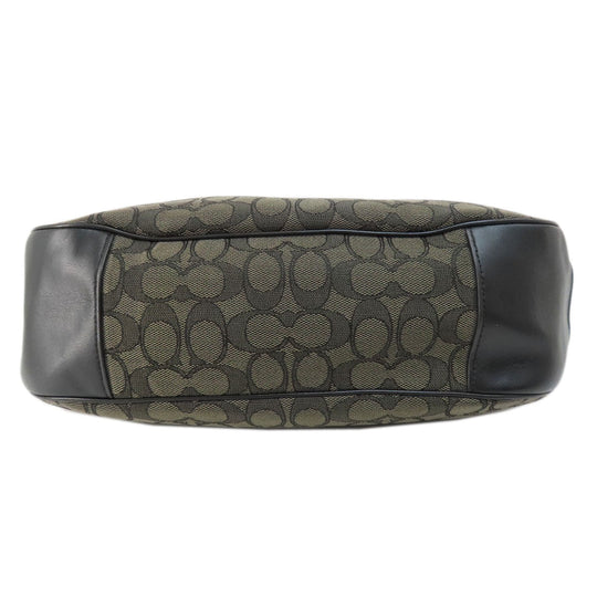 COACH Shoulder Bag F29959 canvas black one belt signature Women Used Authentic