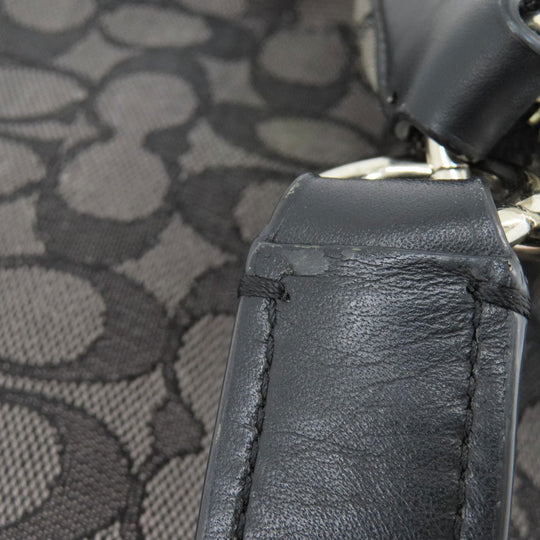 COACH Shoulder Bag F55365 canvas black one belt signature Women Used Authentic