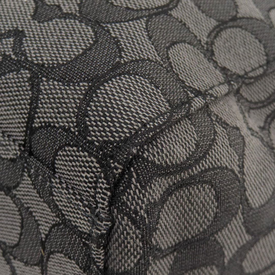 COACH Shoulder Bag F55365 canvas black one belt signature Women Used Authentic