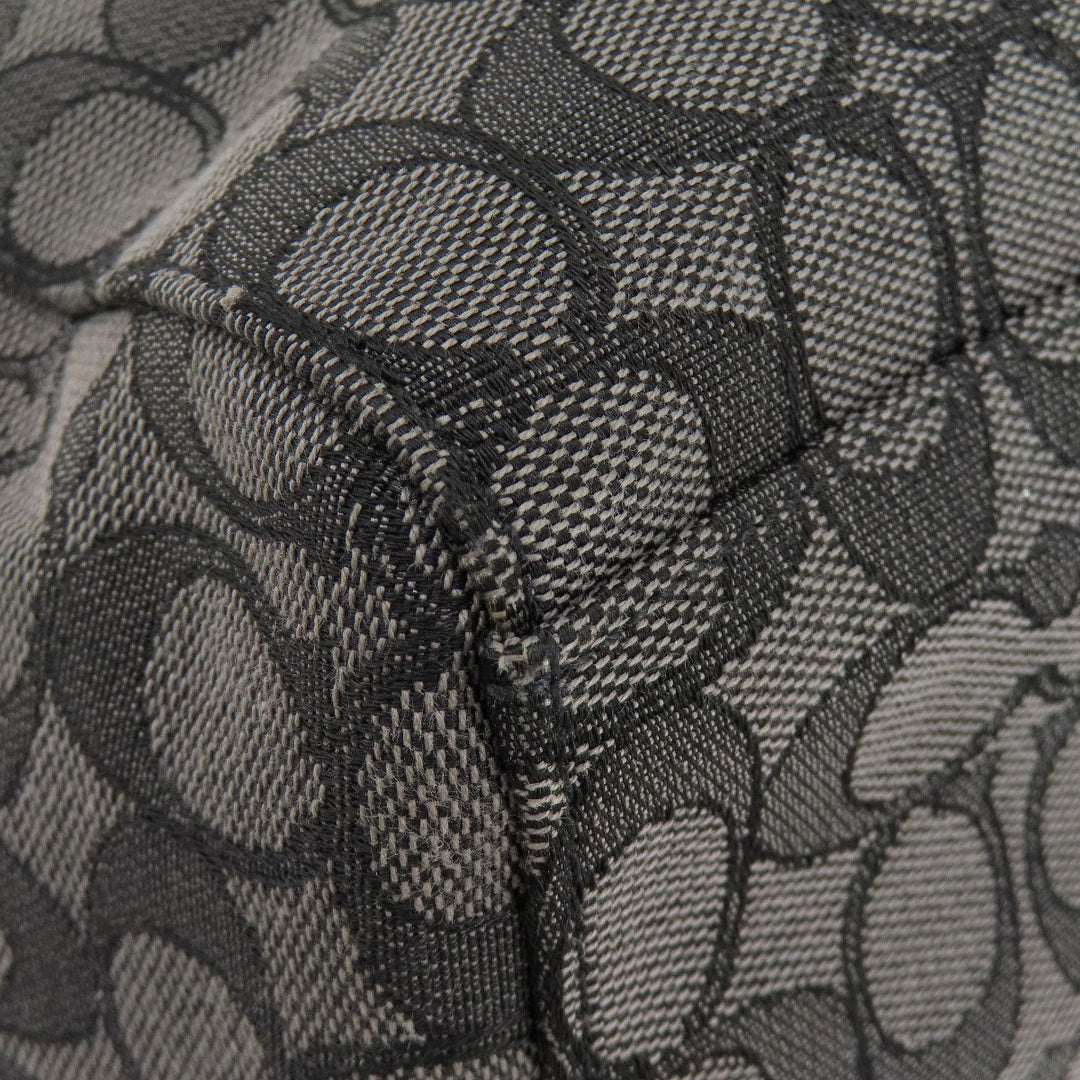 COACH Shoulder Bag F55365 canvas black one belt signature Women Used Authentic