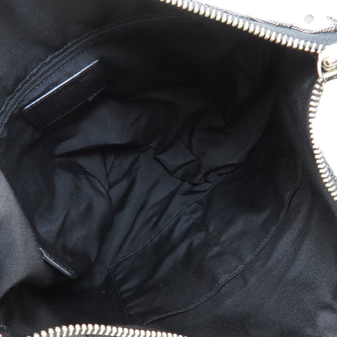 COACH Shoulder Bag F55365 canvas black one belt signature Women Used Authentic