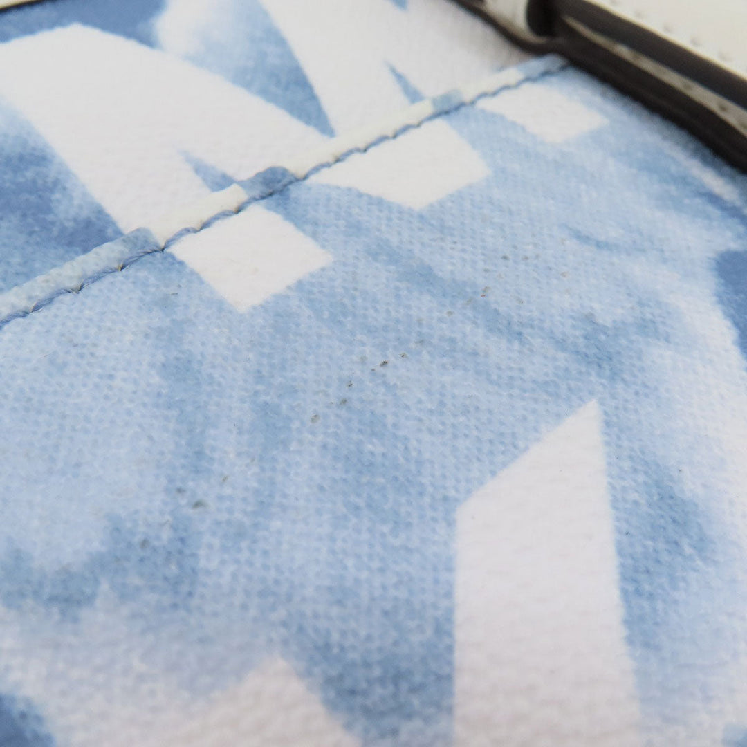 MICHAEL KORS Tote Bag PVC blue Watercolor pattern Women Used Authentic