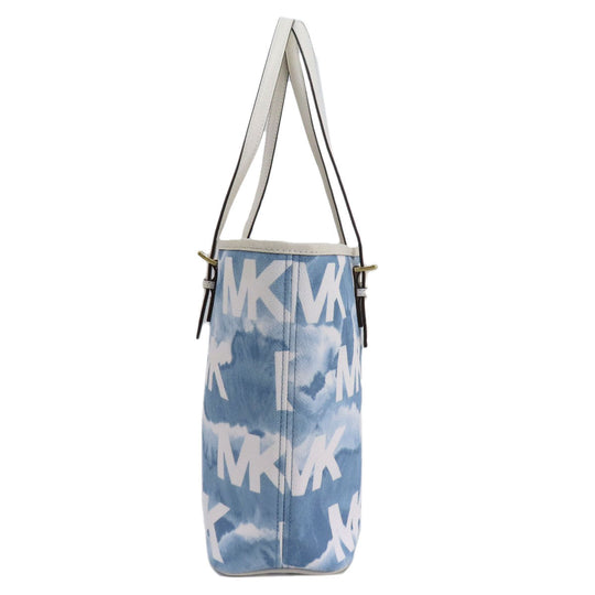 MICHAEL KORS Tote Bag PVC blue Watercolor pattern Women Used Authentic