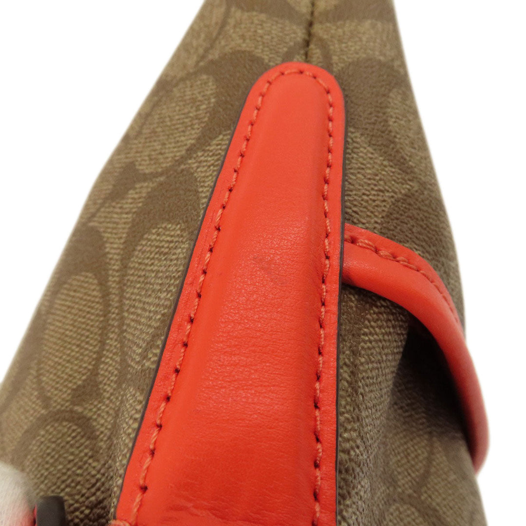 COACH Shoulder Bag F58297 PVC, Leather Brown Long Shoulder Signature Women Used Authentic