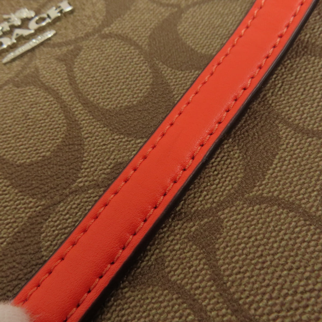 COACH Shoulder Bag F58297 PVC, Leather Brown Long Shoulder Signature Women Used Authentic