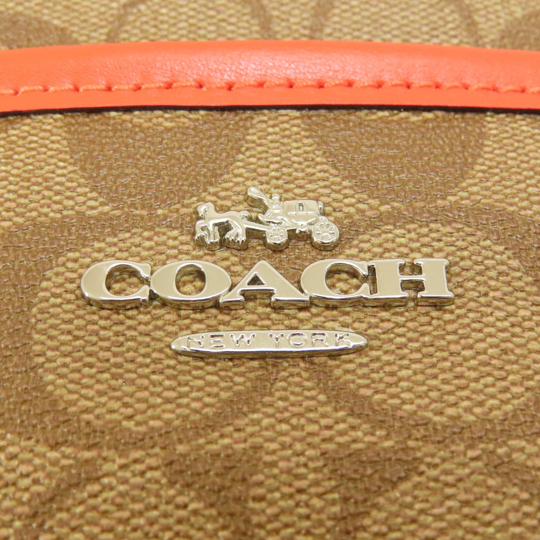 COACH Shoulder Bag F58297 PVC, Leather Brown Long Shoulder Signature Women Used Authentic