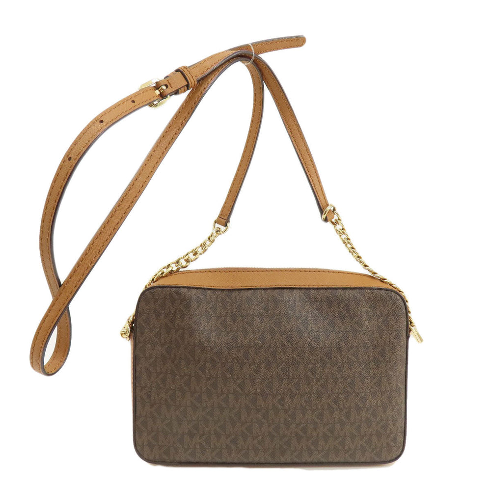 MICHAEL KORS Shoulder Bag PVC Brown MK signature Women Used Authentic