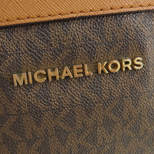 MICHAEL KORS Shoulder Bag PVC Brown MK signature Women Used Authentic
