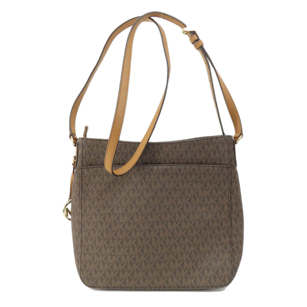 MICHAEL KORS Shoulder Bag PVC Brown MK signature Women Used Authentic