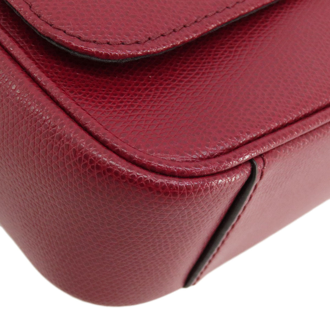 MICHAEL KORS Shoulder Bag leather Red logo Women Used Authentic