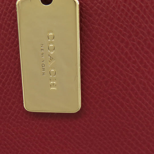 COACH Tote Bag 36455 leather Red logo Women Used Authentic