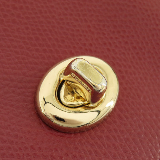 COACH Tote Bag 36455 leather Red logo Women Used Authentic