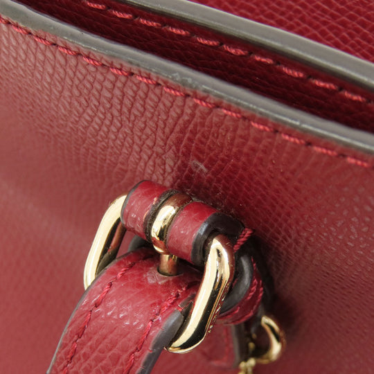 COACH Tote Bag 36455 leather Red logo Women Used Authentic