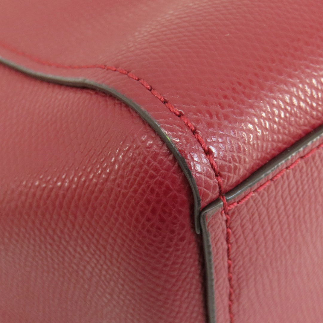 COACH Tote Bag 36455 leather Red logo Women Used Authentic