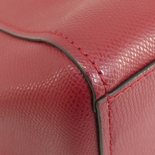 COACH Tote Bag 36455 leather Red logo Women Used Authentic