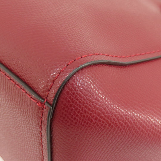 COACH Tote Bag 36455 leather Red logo Women Used Authentic