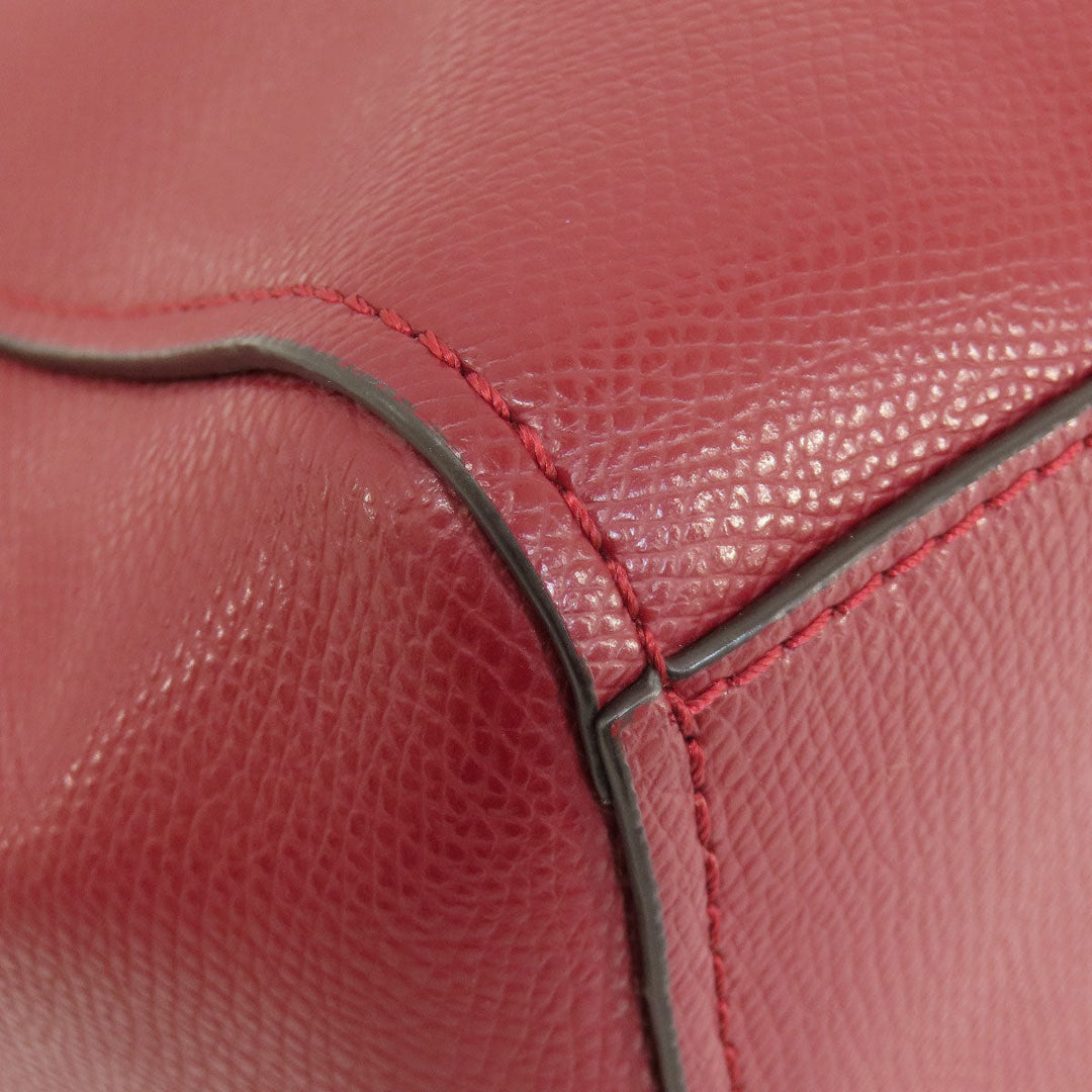 COACH Tote Bag 36455 leather Red logo Women Used Authentic