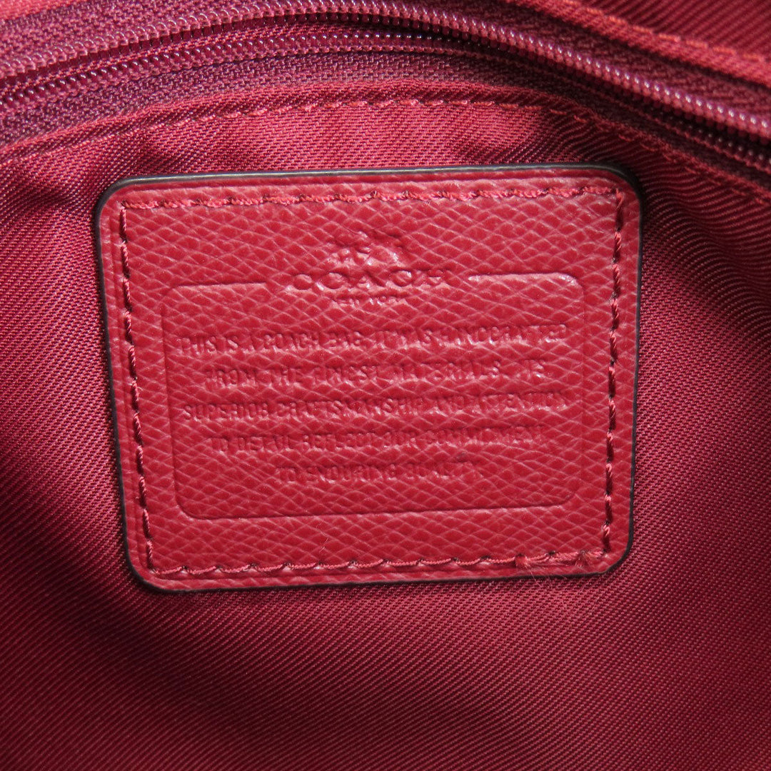 COACH Tote Bag 36455 leather Red logo Women Used Authentic