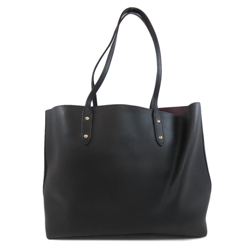 COACH Tote Bag ‚e72673 leather black logo Women Used Authentic