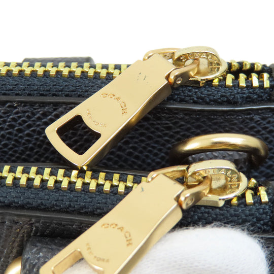 COACH Tote Bag F25397 leather black logo 2WAY Women Used Authentic