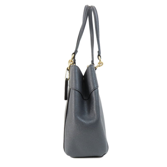 COACH Tote Bag F25397 leather black logo 2WAY Women Used Authentic