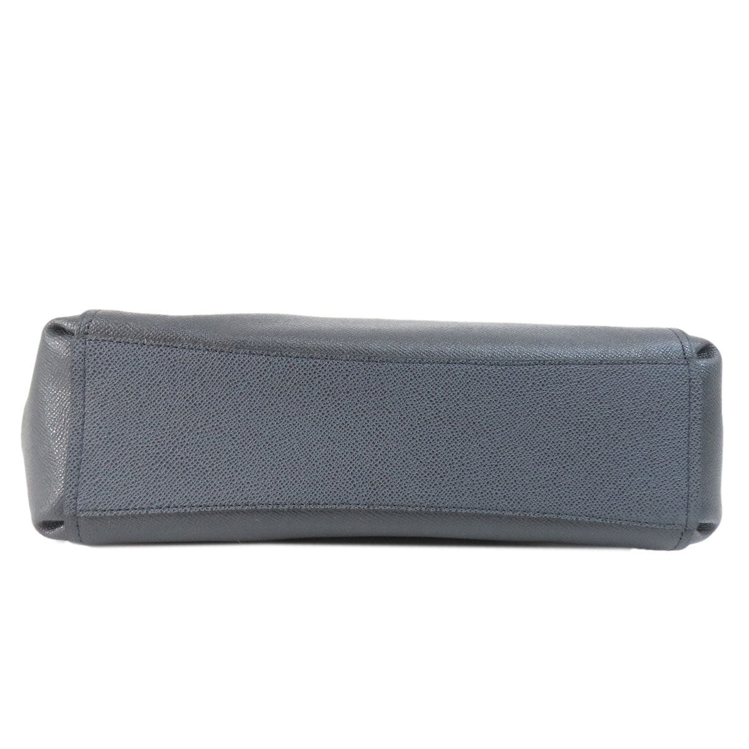 COACH Tote Bag F25397 leather black logo 2WAY Women Used Authentic