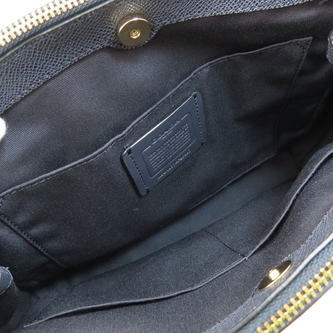 COACH Tote Bag F25397 leather black logo 2WAY Women Used Authentic