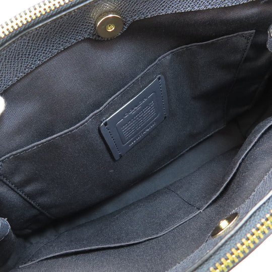 COACH Tote Bag F25397 leather black logo 2WAY Women Used Authentic