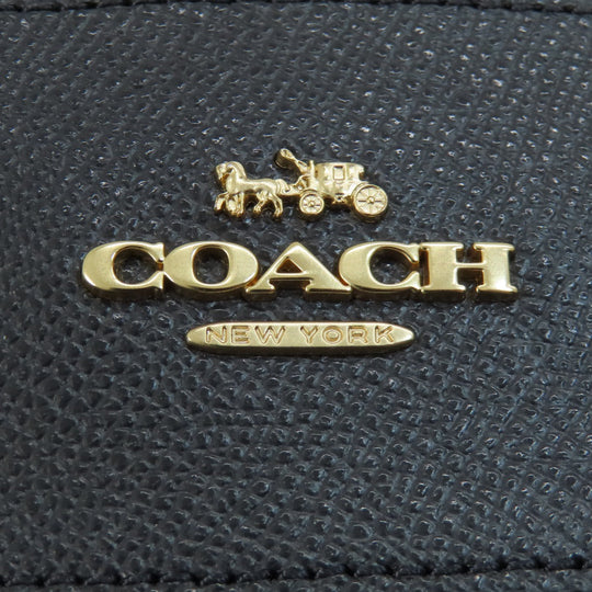 COACH Tote Bag F25397 leather black logo 2WAY Women Used Authentic