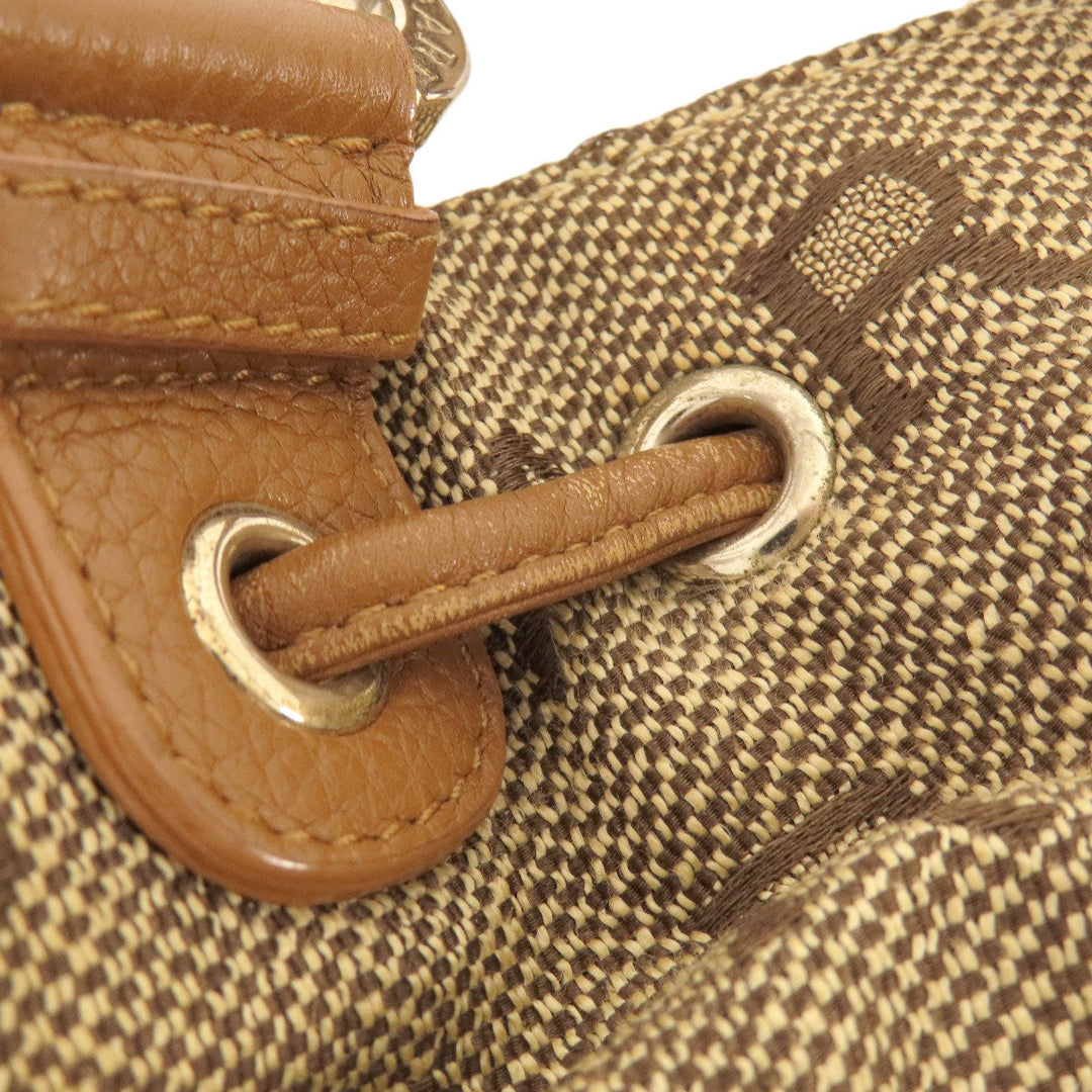 BVLGARI Tote Bag canvas Brown Logo mania