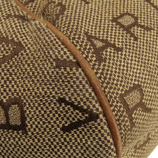 BVLGARI Tote Bag canvas Brown Logo mania