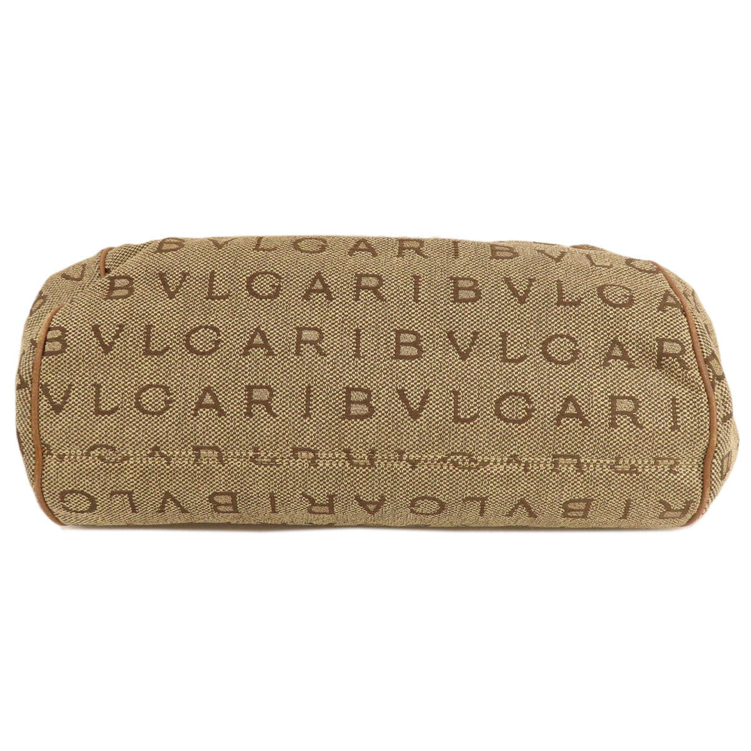 BVLGARI Tote Bag canvas Brown Logo mania