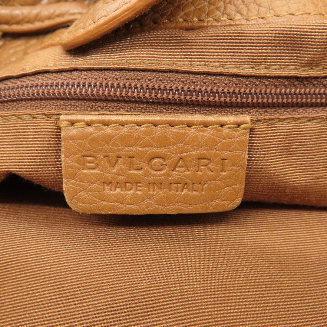 BVLGARI Tote Bag canvas Brown Logo mania
